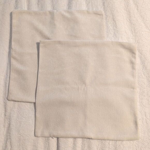 ✨ Pyonic 18x18 Set of 2 Luxury Chenille Throw Pillow Covers Beige - Picture 5 of 7
